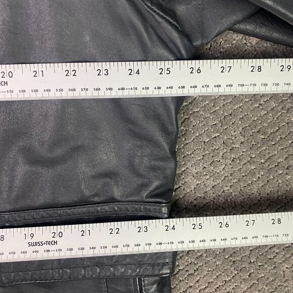 Vintage 70s Sears Leather Jacket Men's 46 Gray Zip In Liner Fight Club - Picture 10 of 15